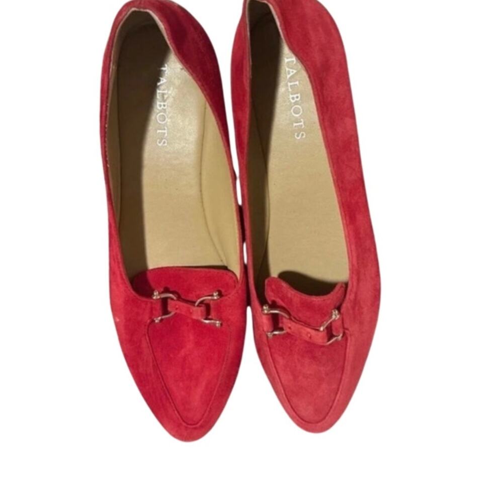 Talbots Red Suede Horsebit Loafers 8.5 M